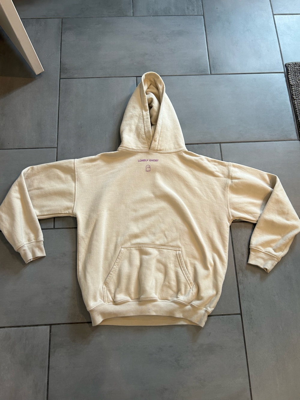 Lonely Ghost “I Love You, Say It Back” Hoodie in Cream & Purple